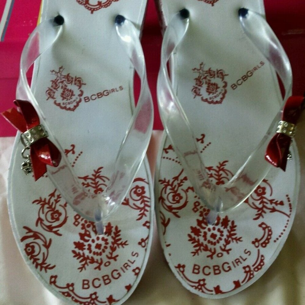 BCBG Fondale Flip Flops Wedge Sandals 10 M